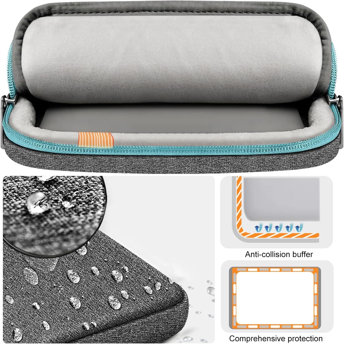 ZINZ Laptop Case 15 15.6 16 inches Sleeve Slim Briefcase Spill-Resistant Handbag for Most Popular 15" 15.6" 16" Notebooks，G01BL02