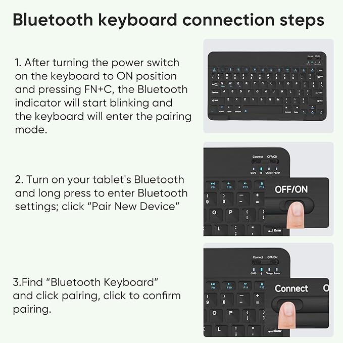 Tablet 11 inch Android 15 Tablets | Octa-core | 12GB RAM+128GB ROM | 8000mAh Tablet with Keyboard | Mouse | Case | Dual Band WiFi | BT 5.0 | GPS | 13 MP Dual Camera (Blue with Keyboard)