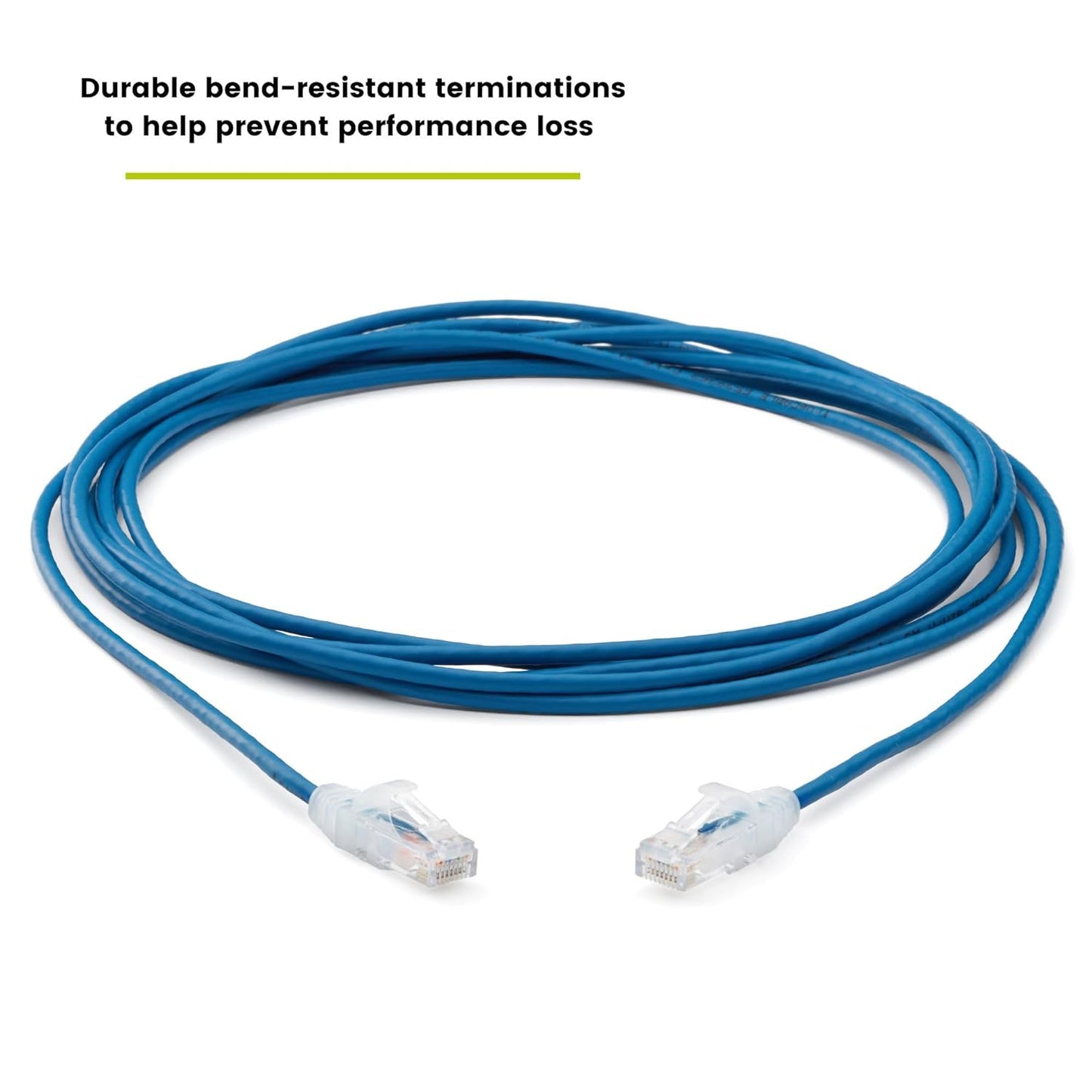 TRUECABLE Cat6 Component Rated Patch Cable, Unshielded (U/UTP), 14ft, Blue, 28AWG Solid Copper, Snagless 10G High-Speed Ethernet Cable, PoE++ 4PPoE 100W, UL Listed, RoHS-3, 1 Pack