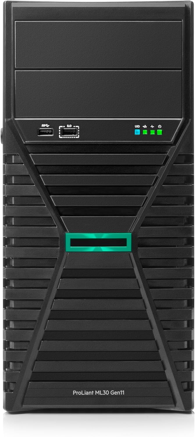 Hewlett Packard Enterprise ProLiant ML30 Gen11 Tower Server with Intel Xeon 6325P, 32GB DDR5, 2x2TB HDD, MR216i-p RAID, 4LFF Bays, 500W PSU (P86770-005)