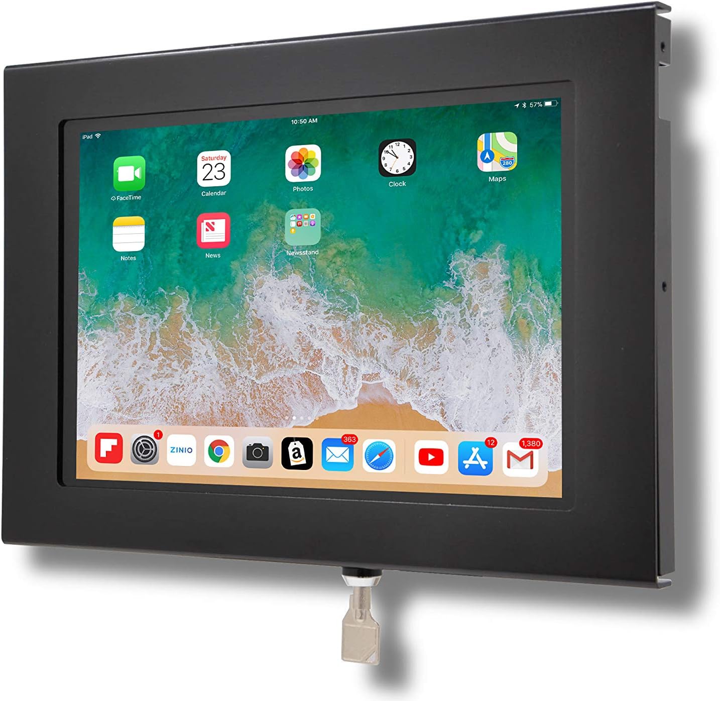 TABcare Locking Security Metal Case for Apple iPad Pro 12.9" 1/2 Home Button & Front Camera Blocked (Black, iPad Pro 12.9 1/2)