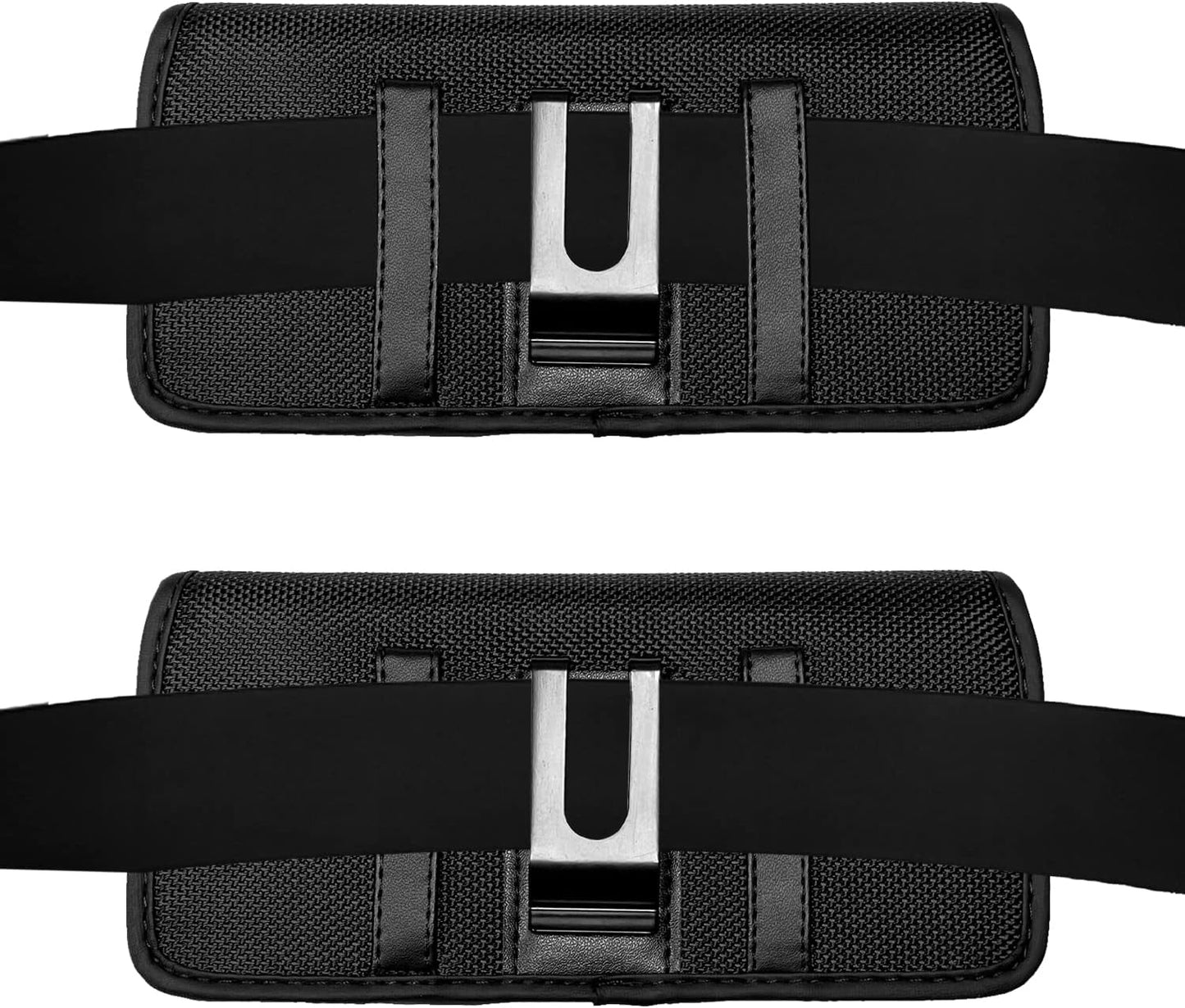 Nylon Cell Phone Holster for Samsung Galaxy A23/A25/A26/S22/S23/S24/S25 Cricket Outlast 5g, icon 5,icon 6, Horizontal Case Canvas Waist Carrying Pouch with Belt Clip/Loops, Black