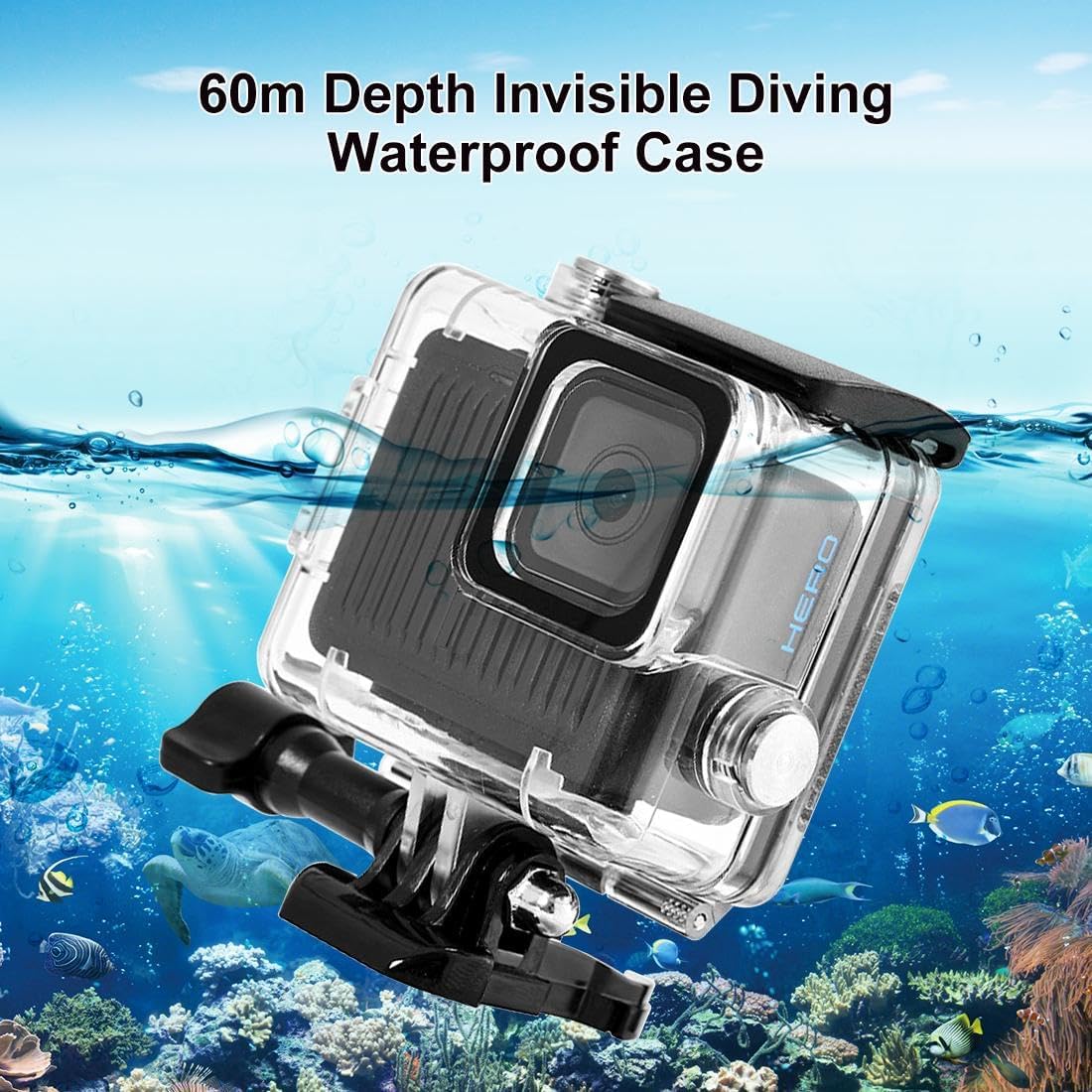 PULUZ 196FT/60M Waterproof Housing Case for GoPro Hero 4K, Protective Underwater Dive Housing Shell with Mount & Screw Accessories for Go Pro Hero 4K 2024 Action Camera