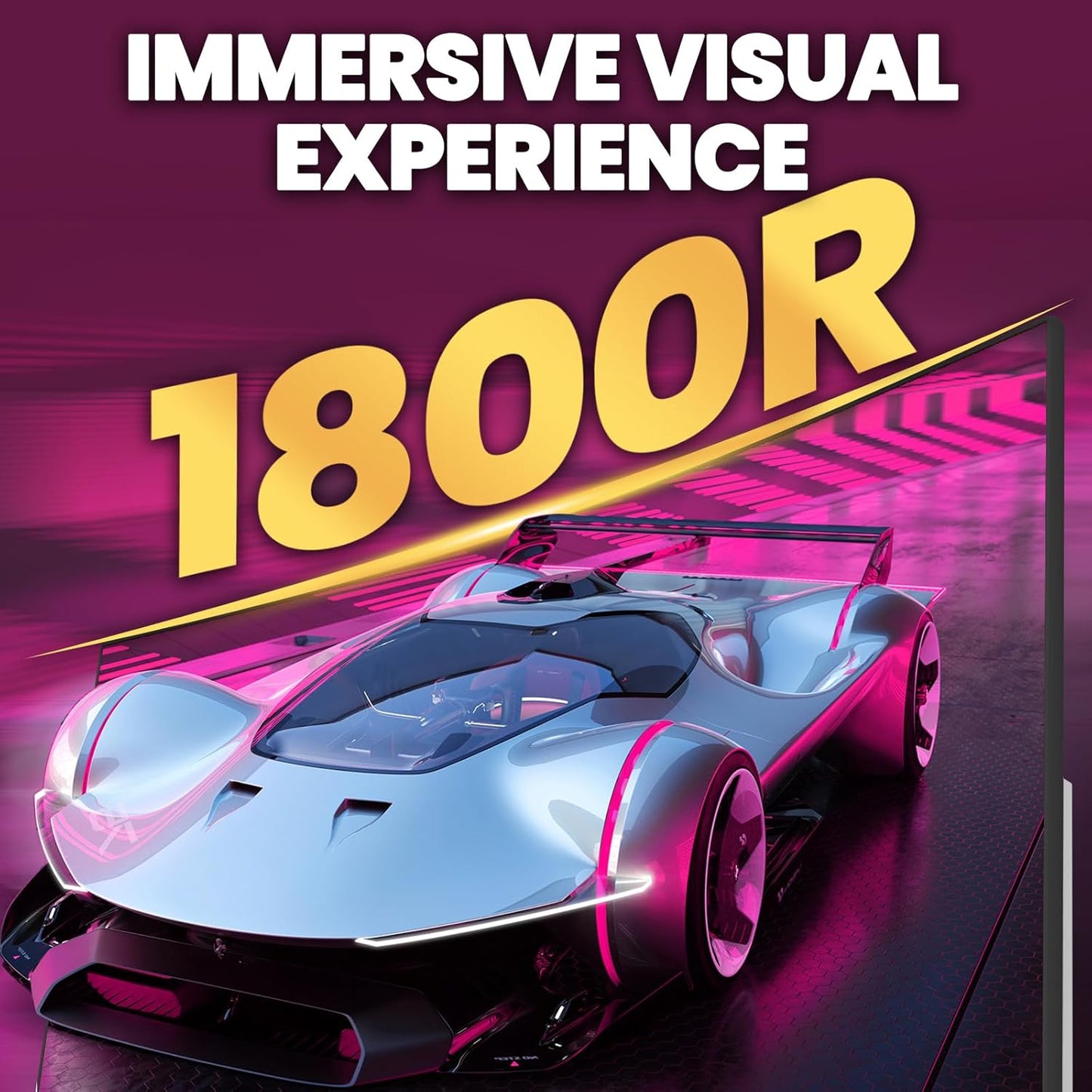 CRUA 27" Curved Gaming Monitor, FHD 1920x1080P, 165Hz/200Hz Computer Monitor, 1800R VA Screen, 120% sRGB, Support AMD FreeSync, Blue Light Filter, HDMI & DP, Wall Mount Install- White