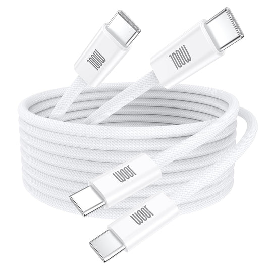 USB C Cable, 2-Pack 6.6ft 100W USB C to USB C Fast Charging Cable, Braided Type C to Type C Charging Cord for iPhone 17 16 15 Pro Max,Galaxy S25 S24 Note 20,MacBook Pro/Air,iPad Pro,Pixel,Switch