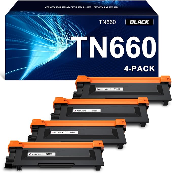 TN660 TN630 Toner Cartridge Compatible Replacement for Brother TN660 TN-660 TN630 TN-630 Toner Cartridge Black High Yield for Brother Printer hl-l2300d hl-l2380dw mfc-l2700dw dcp-l2540dw Toner 4-Pack