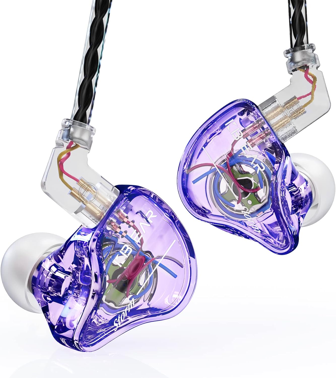 YINYOO KBEAR Storm Earphones in Ear Monitor for Singers Drummers Musicians Bassists, Hi Res Wired Earbuds in Ear Headphones Custom IEM, Detachable OFC Silver-Plated Cable Auriculares