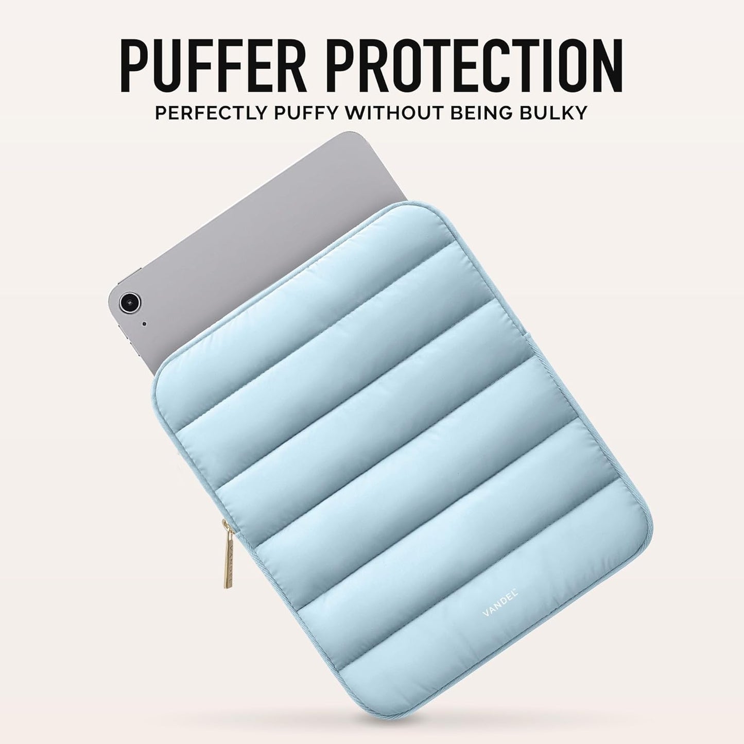 Vandel - The Original Puffy iPad Sleeve 9-11 Inch Tablet Sleeve, Blue i Pad Case for Women and Men, Cute iPad Air Pouch, 9 10 Inch, 11 Inch Bag