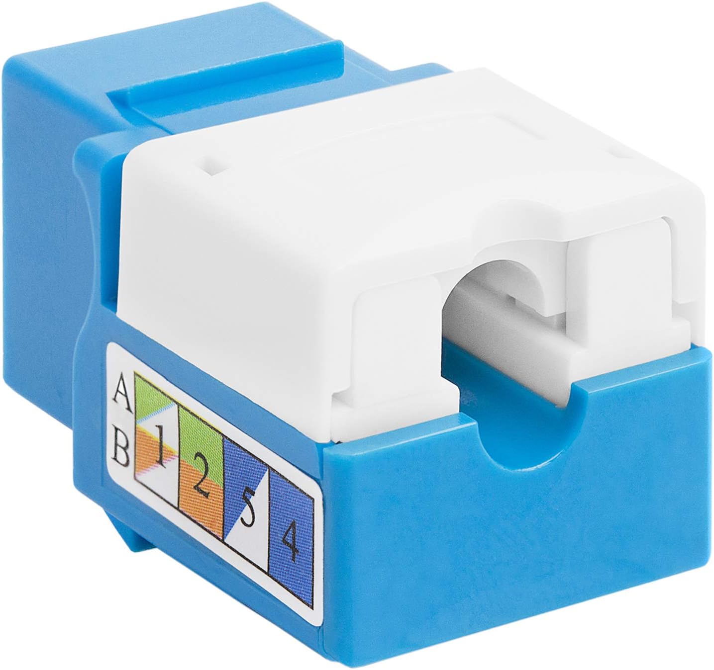 Cmple - RJ45 Keystone Jack 90 Degree Cat5e Keystone Jack Insert Punch Down RJ45 Connectors Female for Wall Plates, Patch Panels, Patch Cables, Ethernet Cables - Blue