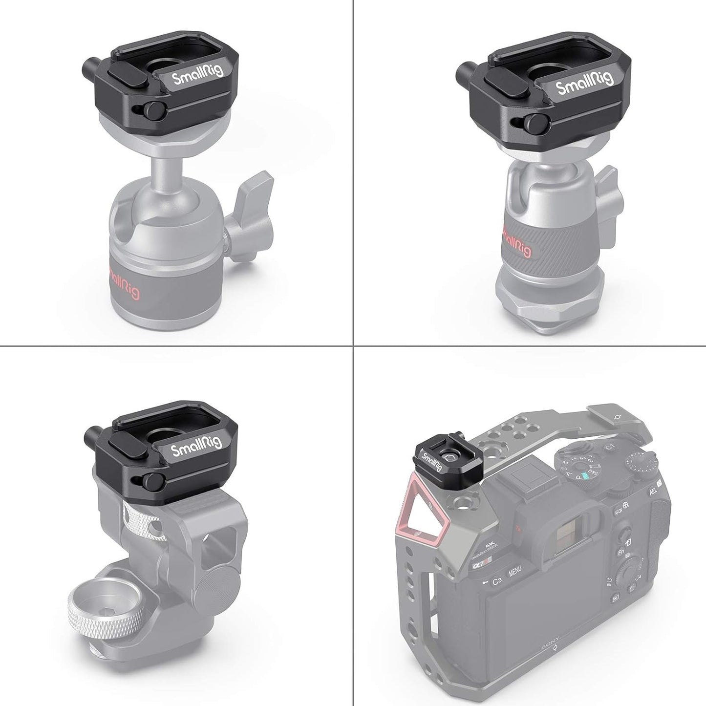 SmallRig Universal Cold Shoe Mount, Multi-Functional Shoe Adapter with Safety Release, for DSLR Camera Rig Microphone LED Light - 2797