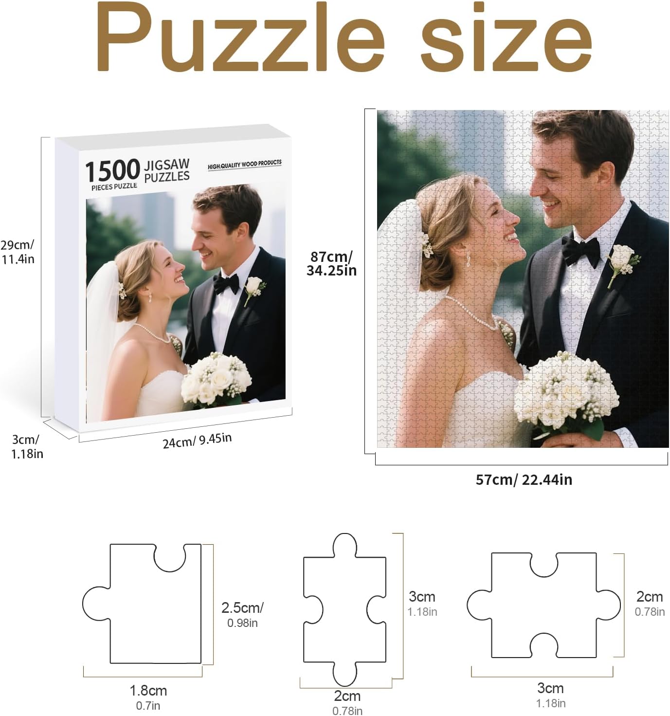 Personalized Photo Puzzle with Glossy Finish – Custom Jigsaw Puzzle 120/200/300/500/1000/1500 Pieces for Family, Couples, Pets, Birthdays, and Weddings (1500-Vertical)