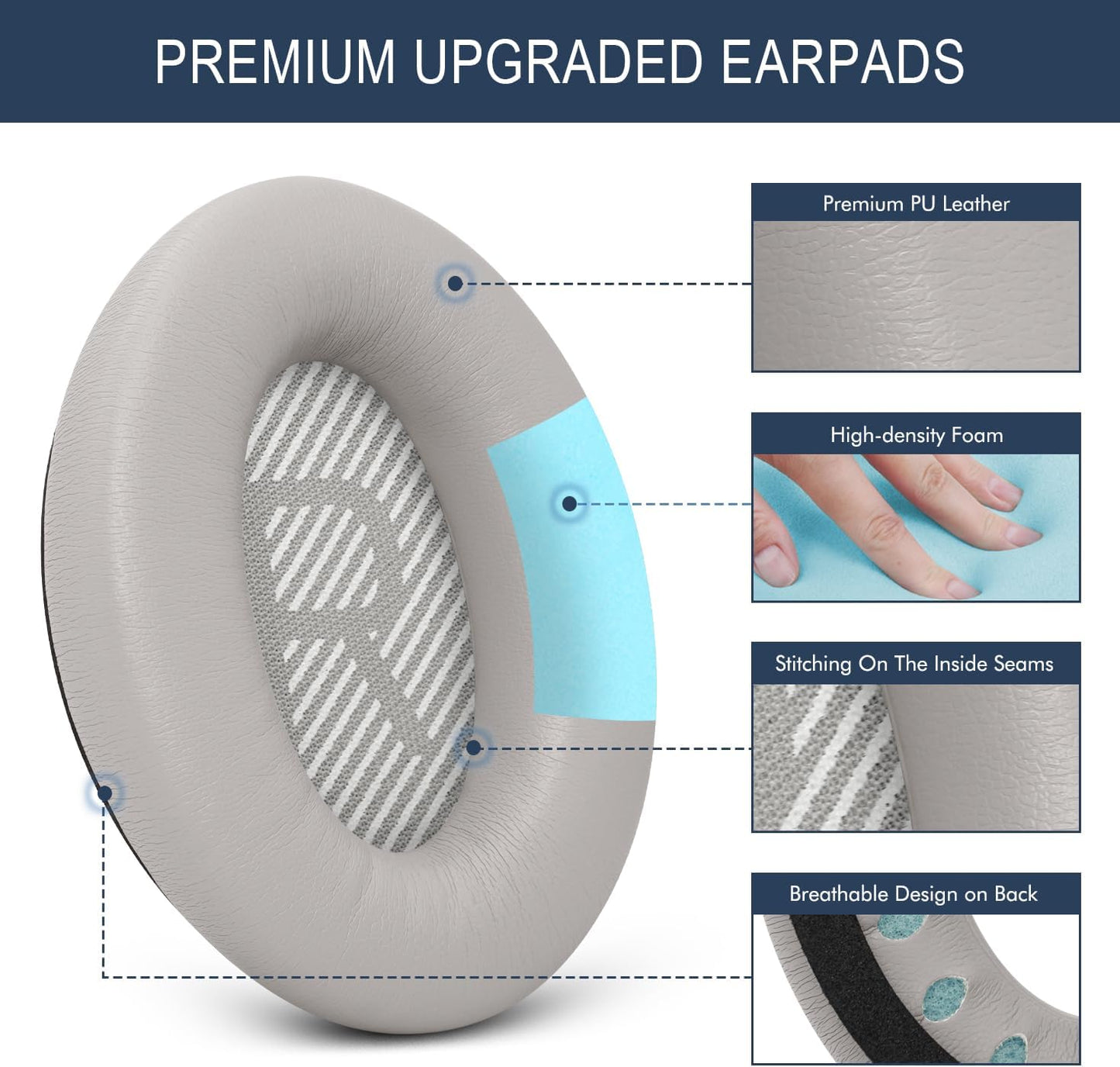 Premium Replacement Ear Pads for Bose QC35 & QC35ii Headphones Made by GEVO - Comfortable Adaptive Memory Foam and Extra Durable - Fits QuietComfort 35 & 35ii / SoundLink 1&2 AE | Sandstone