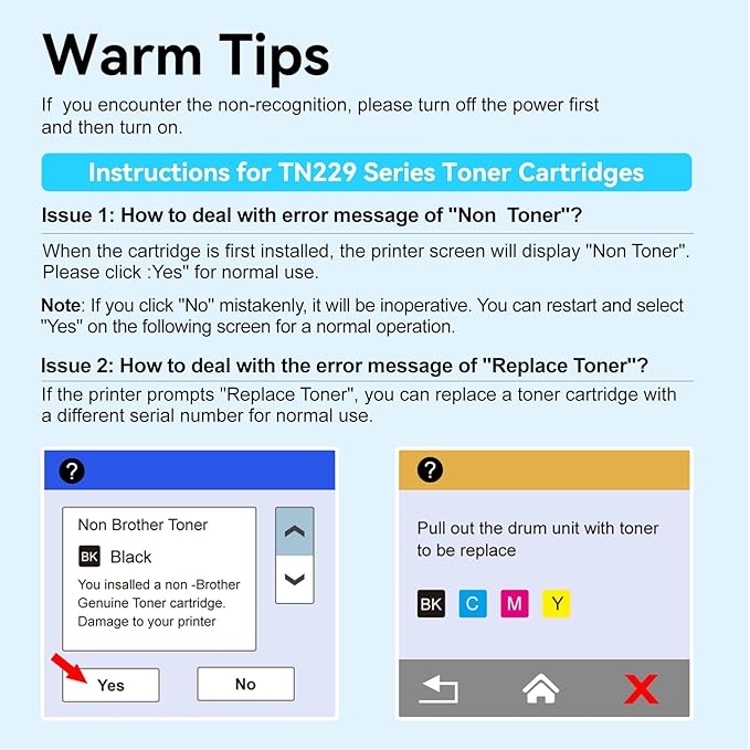 TN229XL TN229 Black High Yield Toner Cartridges Compatible Replacement for Brother TN229XL TN229 TN229XLBK Toner for HL-L3280CDW MFC-L3780CDW MFC-L3720DW HL-L3300CDW HL-L3220CDW Printer, 2 Pack
