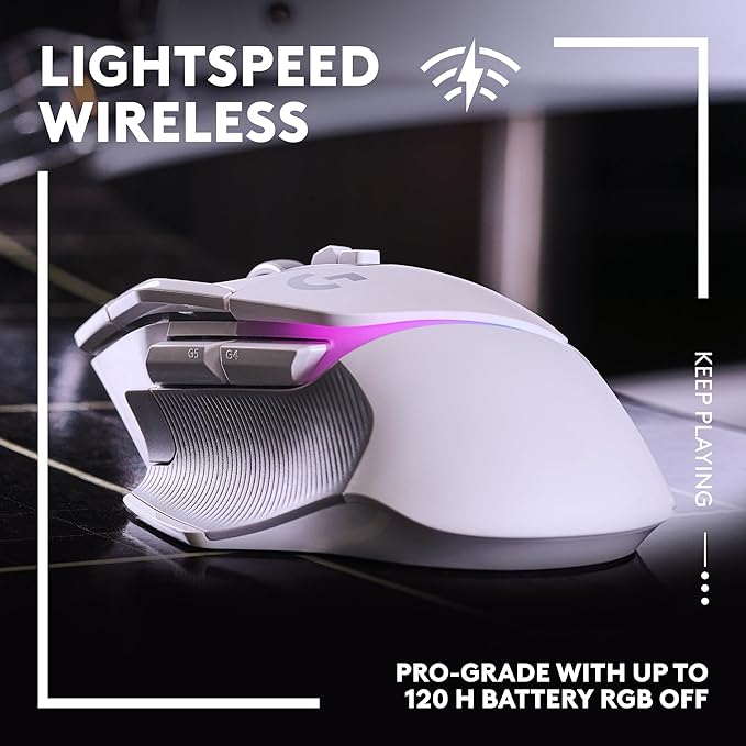Logitech G502 X Plus Lightspeed Wireless RGB Gaming Mouse and G640 SE Large Cloth Gaming Mouse Pad (460 x 400 x 3 mm) - White