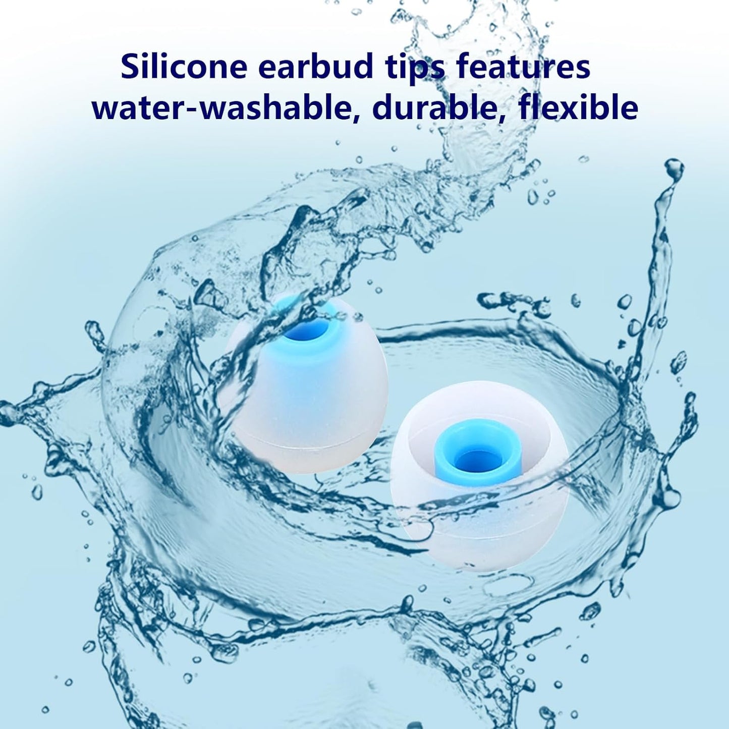 Silicone Earbud Tips - Fit for in-Ear Headphones (Inner Hole 3.8mm -5.1mm) - 9 Pairs S/M/L