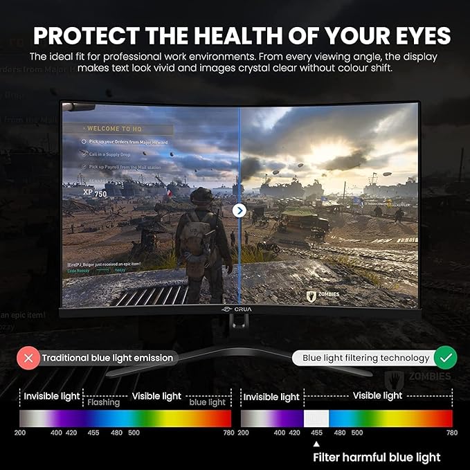 ZZA 27 Inch Gaming Monitor Curved, Curved Gaming Monitor Frameless Ultra-Fast 280Hz|240Hz 1ms FHD 1080P,Curved Monitor 1800R|FreeSync|99% sRGB|HDR|Low Blue Light|HDMI DP Ports|VESA Mount|Metal Stand