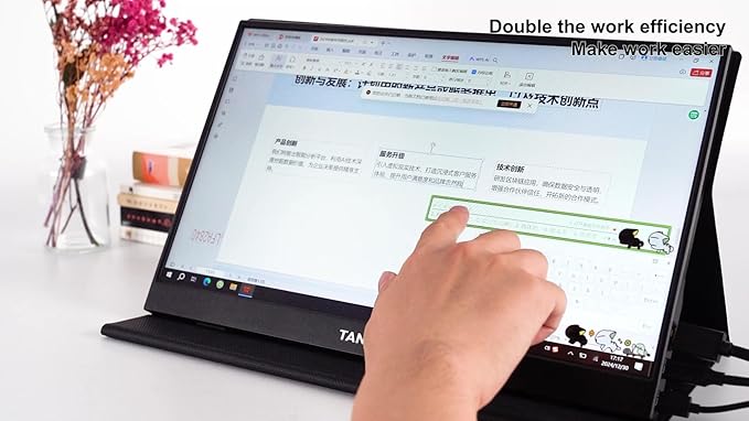 15.6 inch Portable Monitor|10-Point Touch Screen |FHD 1080P|IPS Anti-Glare Display, USB-C/HDMI Plug & Play|Compatible with Laptop, PC, Phone, PS5|Switch, Dual Monitor for Work & Gaming