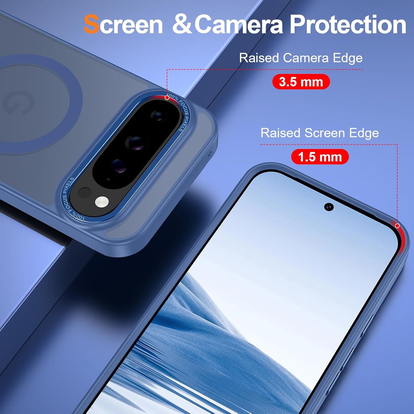 Magnetic for Google Pixel 9 Pro XL Case, [Military Grade Drop Protection] [Compatible with MagSafe] Shockproof Slim Translucent Matte Anti-Slip for Women Girls Men Case, Blue