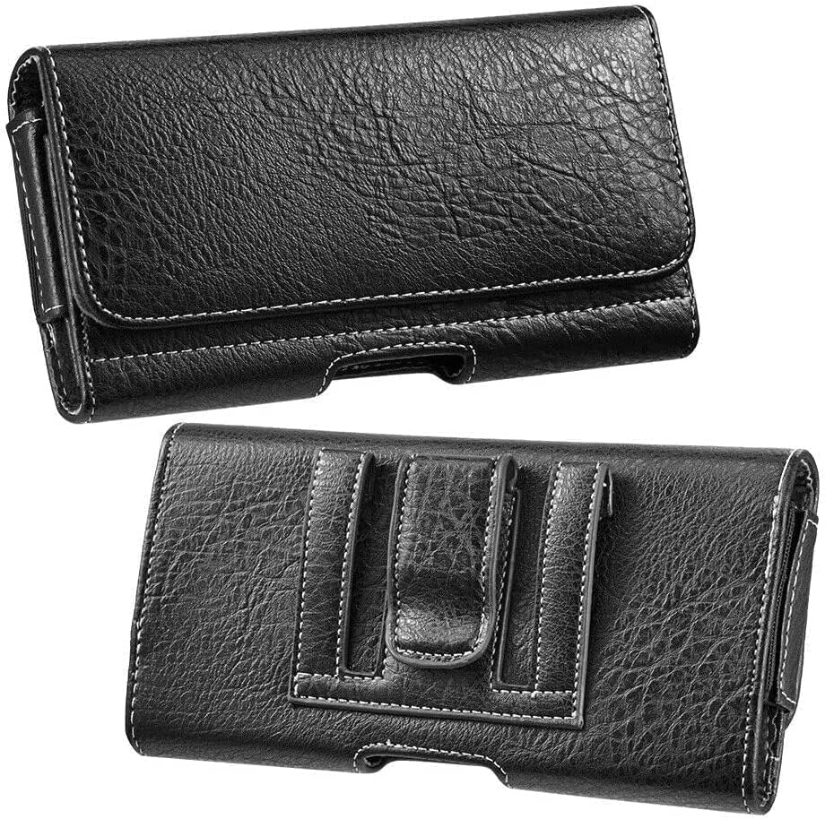 GW USA for for Samsung Galaxy S25 S24 Ultra Plus, Z Fold 7 6 Holster Black Leather Carrying Cell Phone Holder Belt Clip Holster Case Pouch for iPhone 14 15 16 17 Pro Max 14 15 16 Plus 17 Air