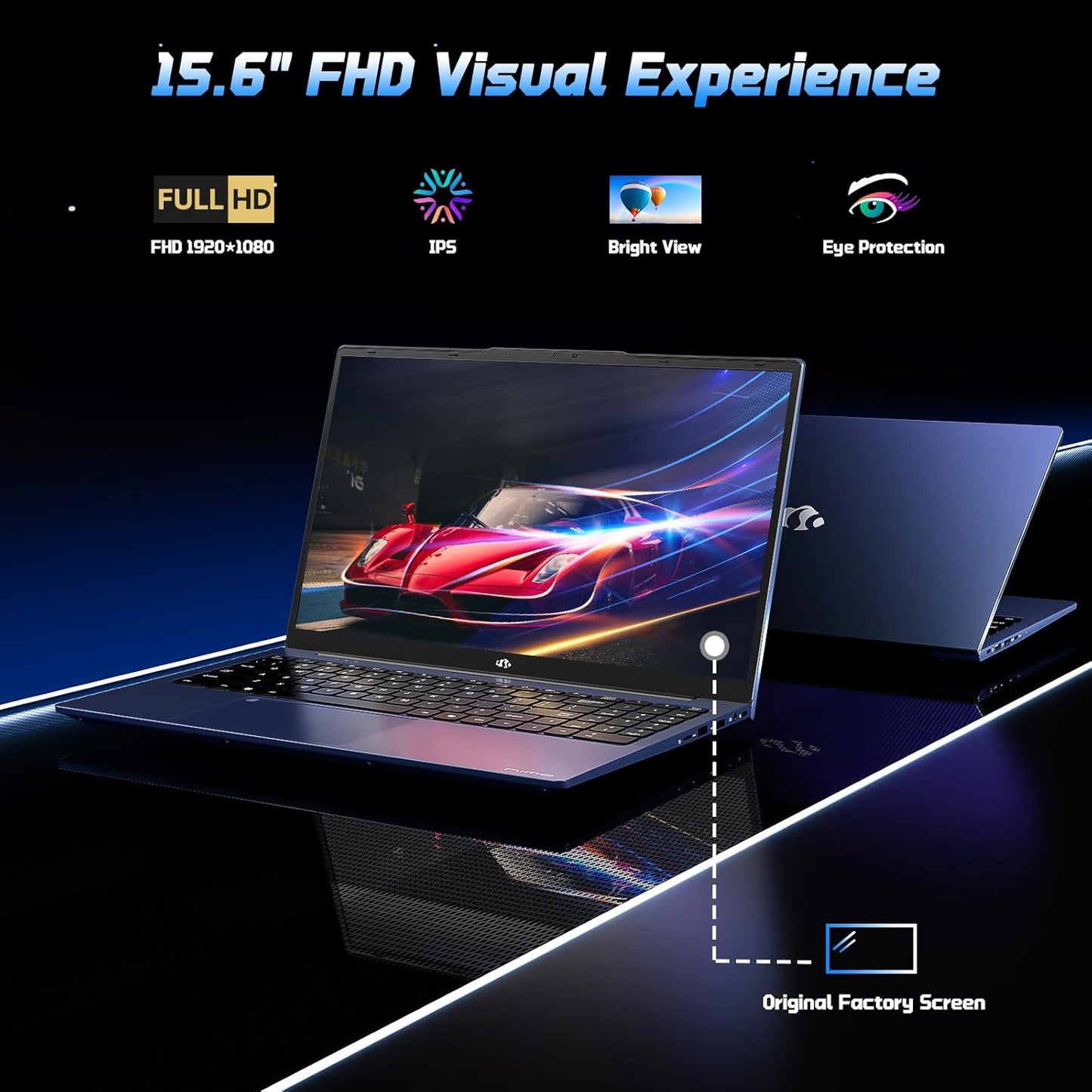 NIMO 15.6" FHD IPS Laptop, Intel N150 (Up to 3.6GHz, Beat i3-10110U), 16GB RAM 1TB SSD, Backlit Keyboard Fingerprint, Wi-Fi 6 BT5.2 Type-C 65W Computer for Students and Home Office