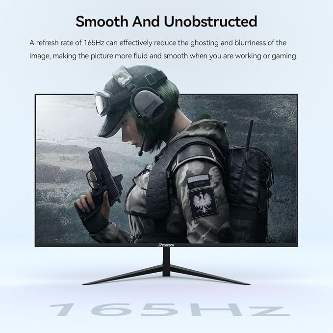27 Inch FHD (1920x1080) Gaming Office Monitor,165Hz Refresh Rate, HVA Panel Computer Monitor, 1000:1 Contrast Ratio,100% sRGB HDMI and DisplayPort (G27X)