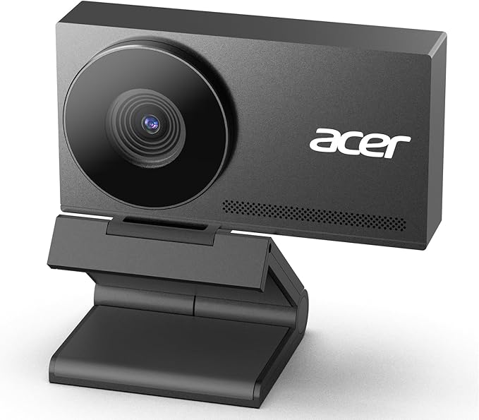 acer 4K Webcam for PC/Mac with All-Metal Unibody Sculpted, Sony 1/2" Sensor, PDAF, 2 Noise Reduction Mics, Privacy Cover, Lightweight, Fast Cooling, Streaming Camera for Live Meeting Commerce Gaming
