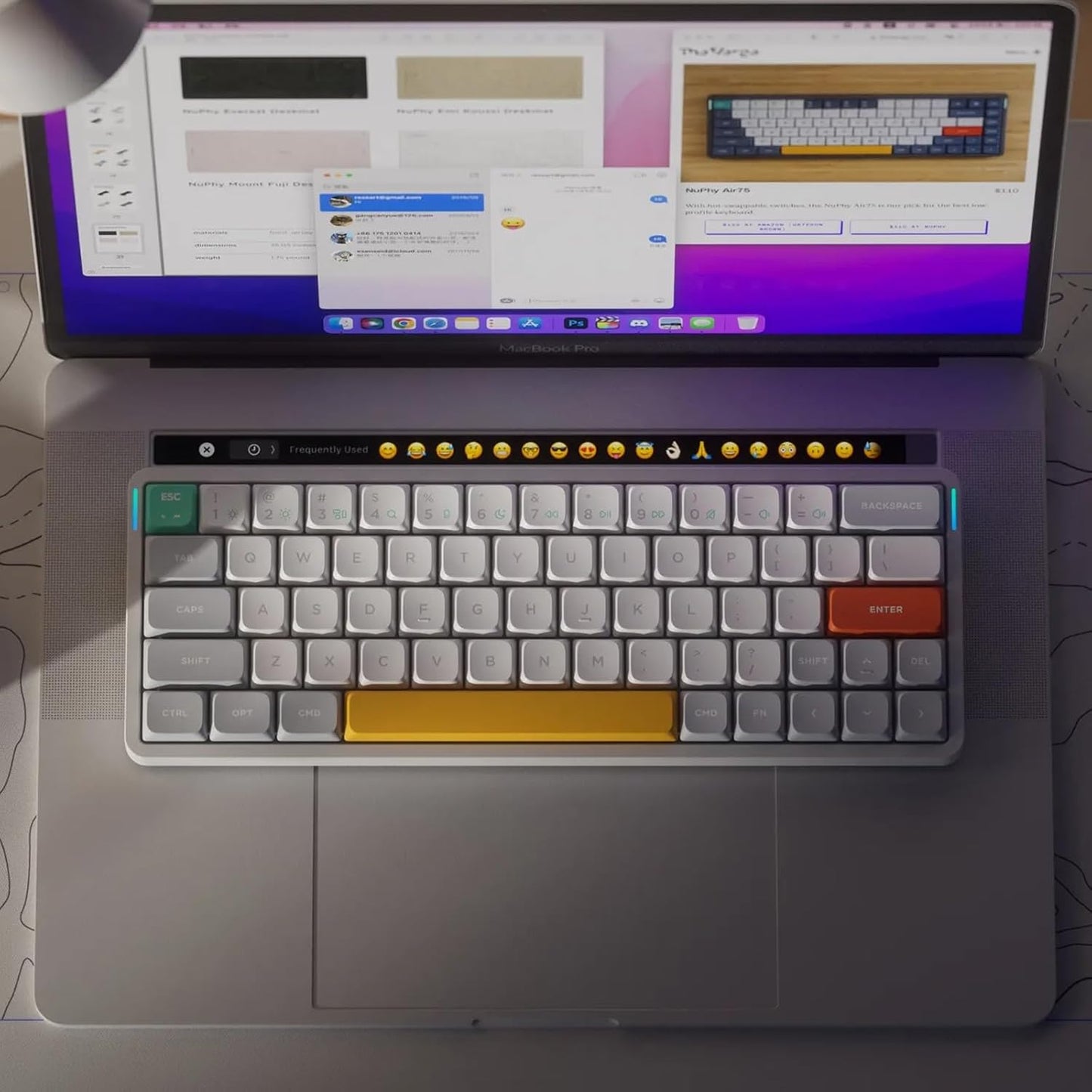 nuphy Air60 V2 Portable Wireless Keyboard 60% Low Profile Mechanical Keyboard Support QMK/VIA Compatible with Windows/mac OS/Linux Supports Bluetooth 5.1/2.4GHz/USB-C White-Gateron Brown Switch