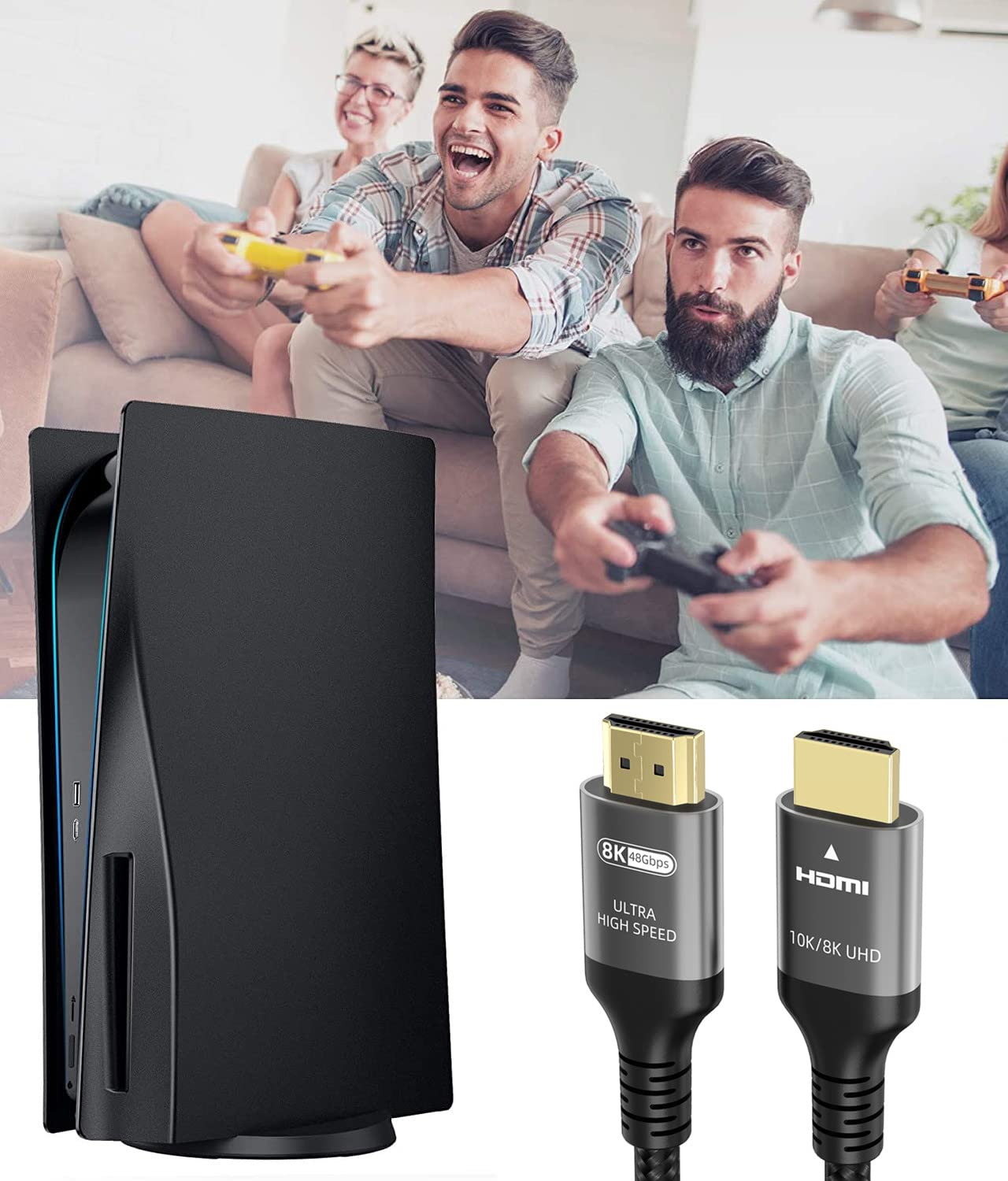 10K 8K 4K HDMI Cable 48Gbps 25 FT, Certified Ultra High Speed HDMI® Cable 4K 240Hz 144Hz 120Hz 8K60Hz 0.01ms HDR10+ eARC HDCP2.3 Netflix Roku TV PC Monitor Projector PS5 Xbox