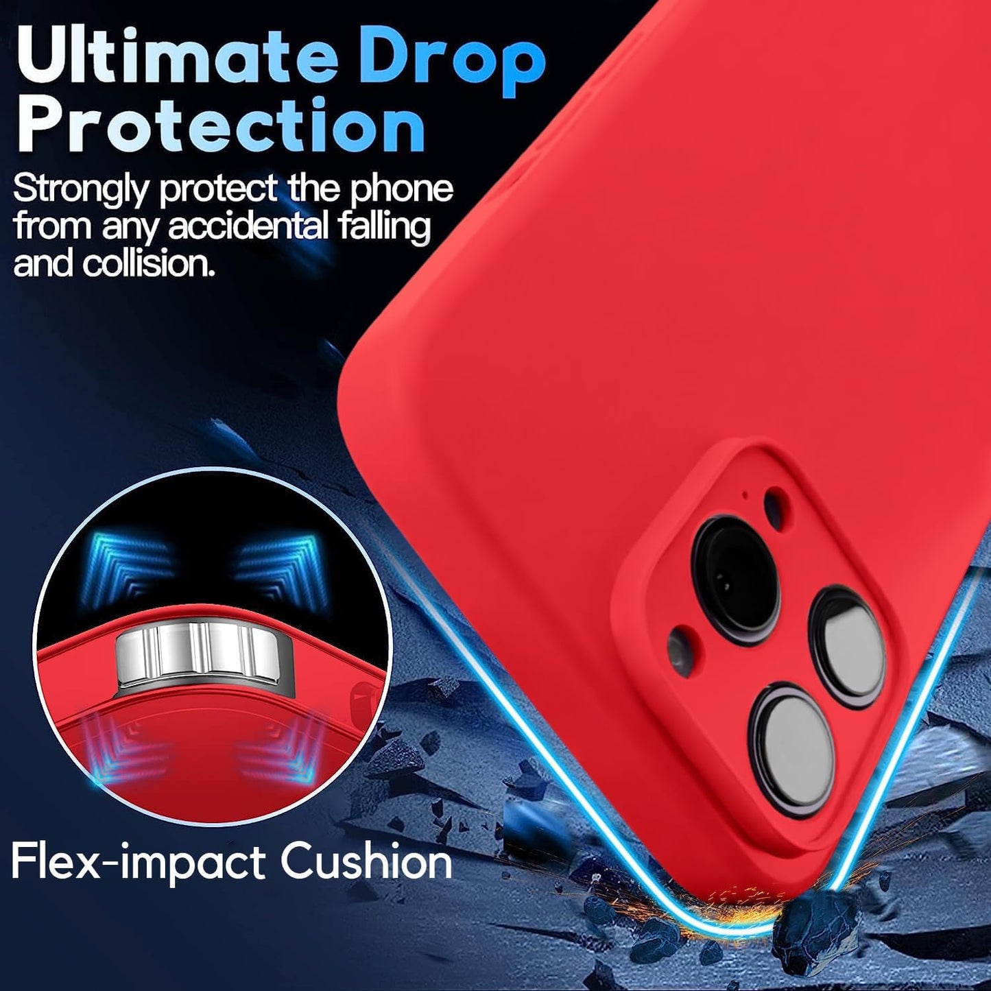 Blaspins Crossbody Lanyard Strap Case for iPhone 13 Pro, Neck Cross Body, Adjustable Holder Removable, Drop Protection Shockproof, Hands-Free Silicone Case 6.1 inch, 150 cm Strap, iP13Pro - Red
