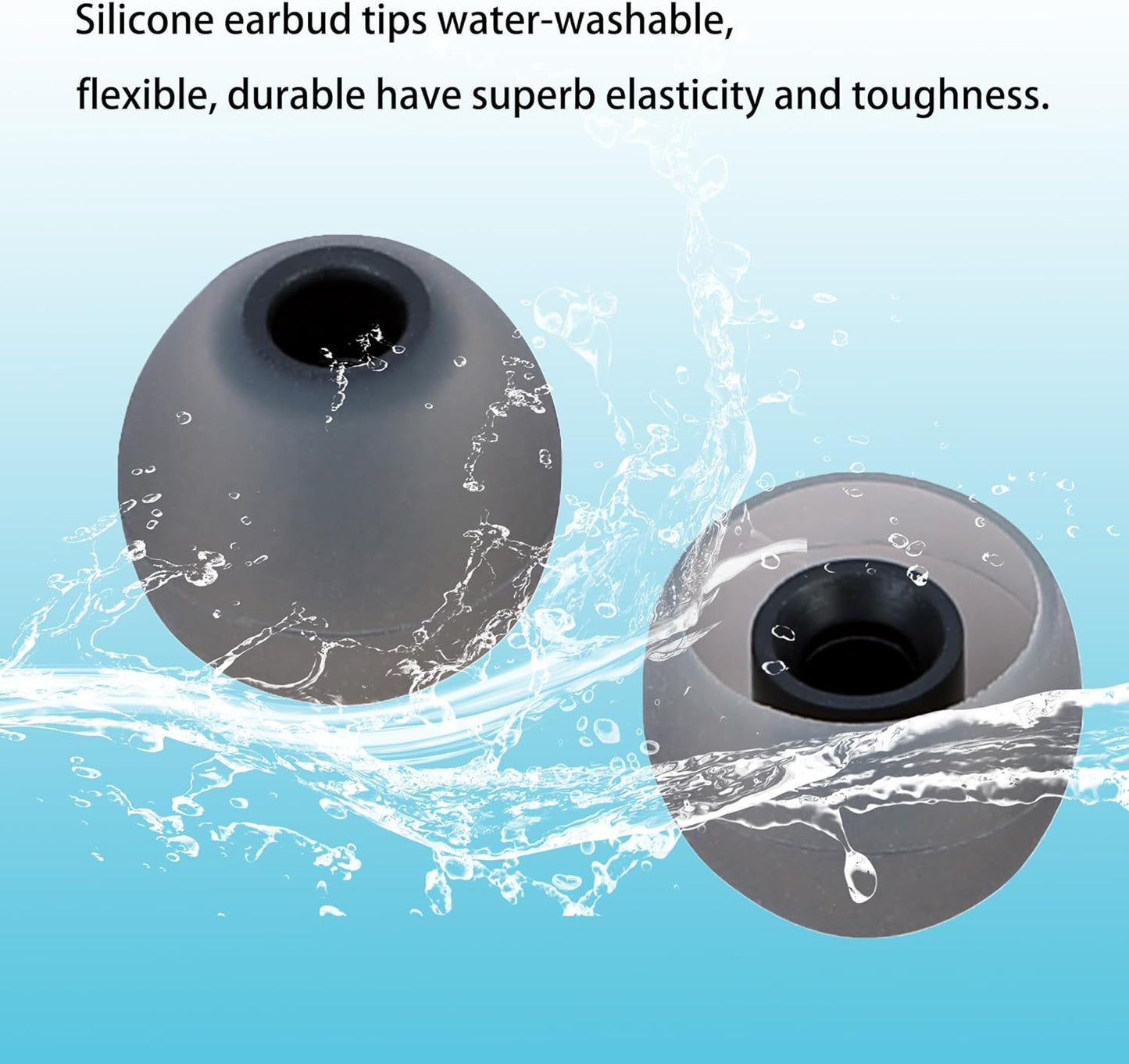 Silicone Replacement Earbud Tips Fit Most In-Ear Earbuds - Inner Hole 3.8mm - 5.1mm - 9 Pairs S, M, L Earphone Silicone Covers