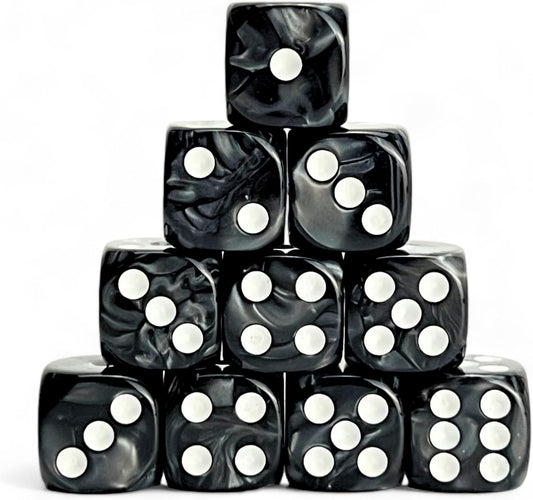 Luck Lab 10 Piece D6 Dice Pack - Acrylic Dice for RPG MTG DND Dice Table Games and Board Games (Black Pearl)