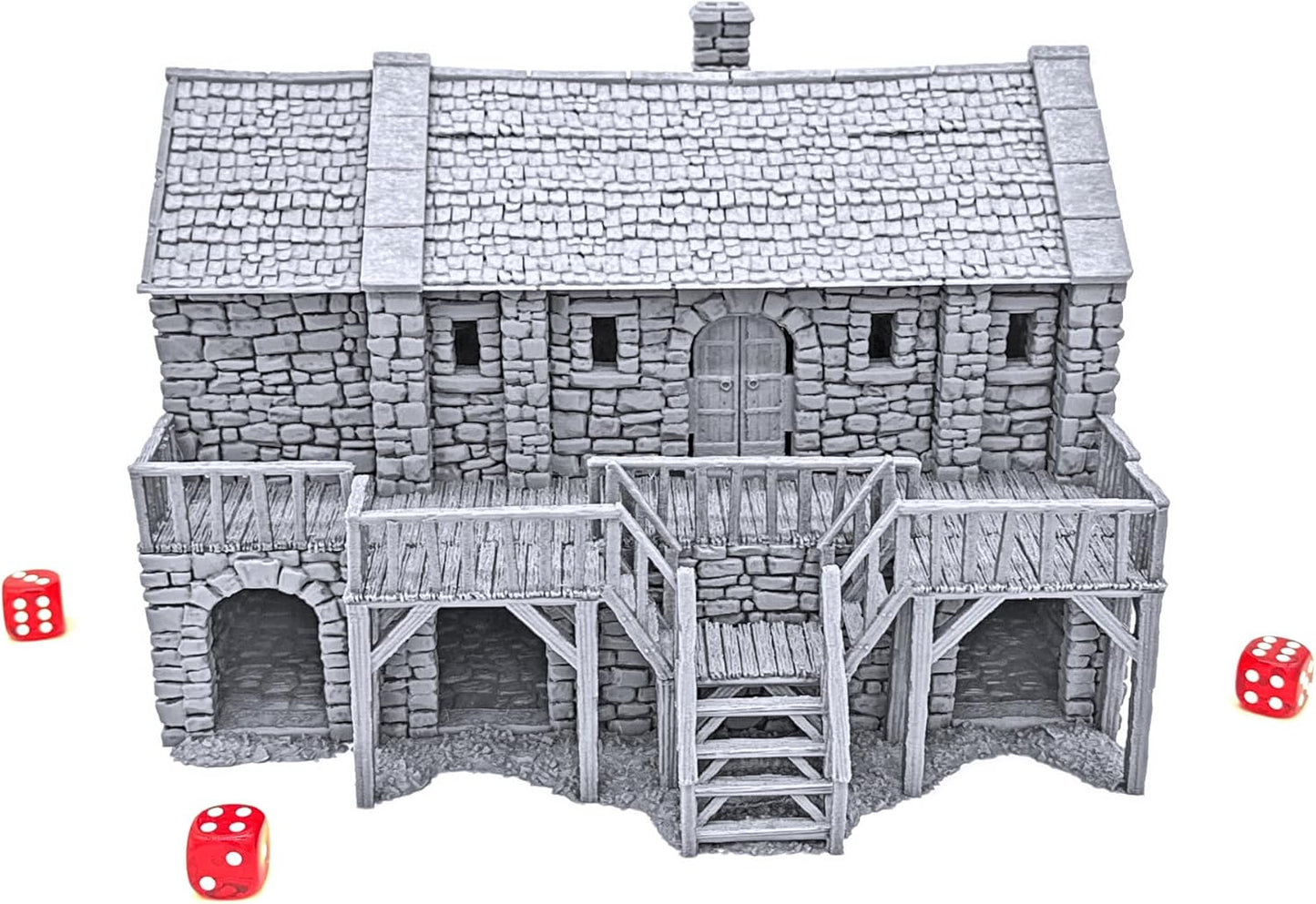 Black Rock Barracks by Printable Scenery, 3D Printed Tabletop RPG Scenery and Wargame Terrain 28mm Miniatures