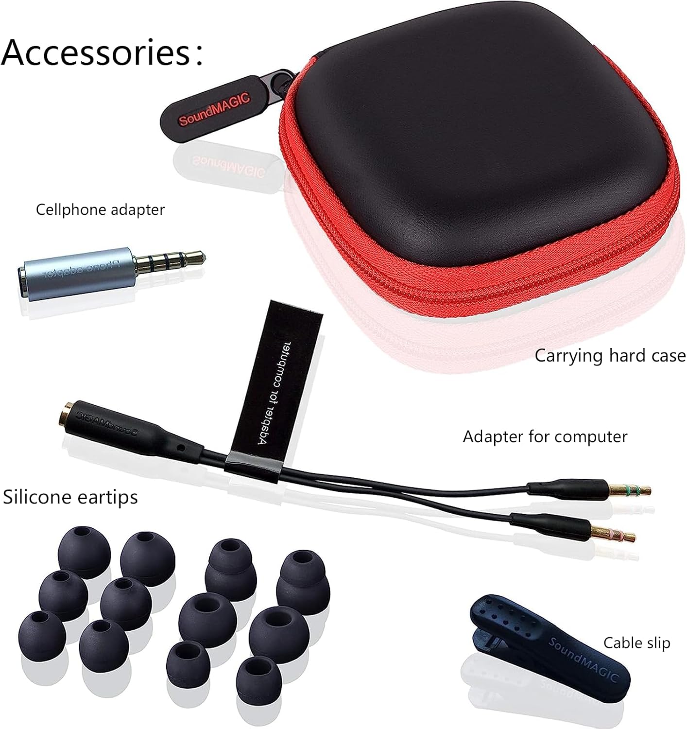 SoundMAGIC E80C Wired Earbuds with Microphone HiFi Stereo Earphones Noise Isolating in Ear Headphones Comfortable Fit Super Bass for Audiophile Gunmetal
