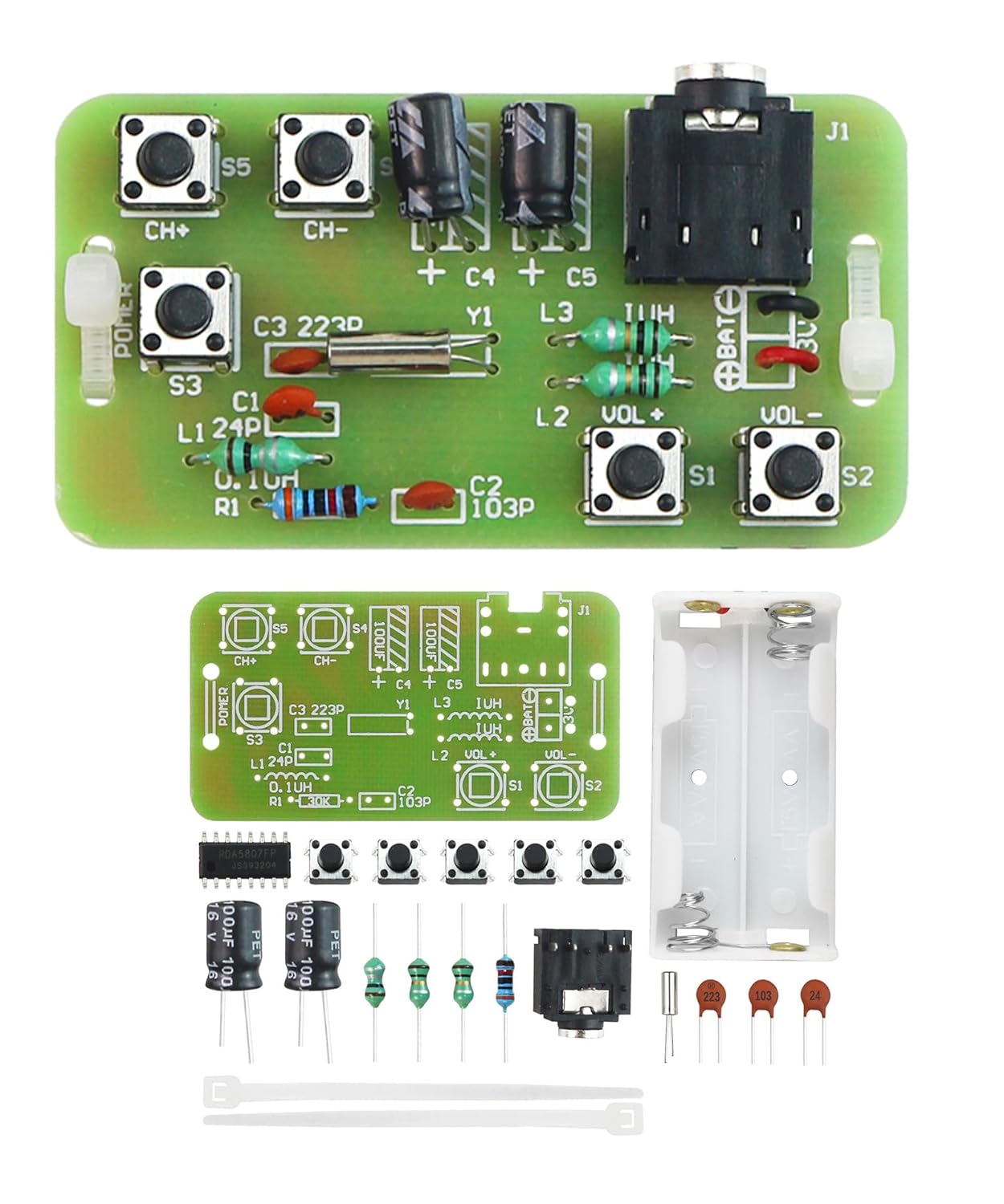 Soldering Practice Kit DIY Stereo Radio Plug-in Circuit Kit Learn Soldering Kit for Beginners