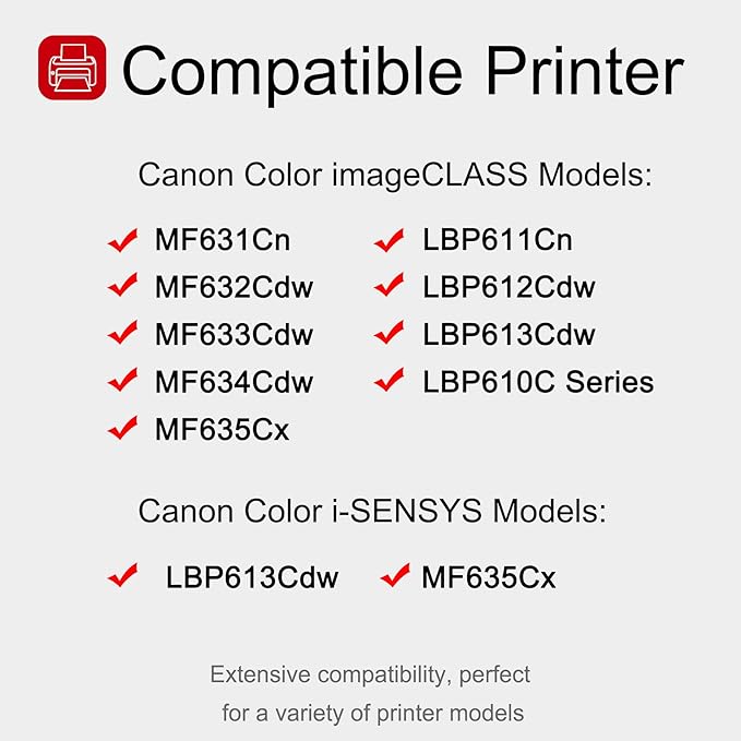 1 Pack 045 1242C001 Black Toner Cartridge: Compatible CRG045 Replacement for Canon Color imageCLASS MF631Cn MF632Cdw MF633Cdw MF634Cdw LBP613Cdw LBP610C Series i-SENSYS LBP613Cdw MF635Cx Printer