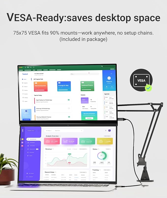 Ingnok Portable Monitor, 15.6inch FHD 1080P Travel Monitor, Ultra-Thin, USB-C Plug&Play, Built-in Speakers, Portable Screen for Laptop, Mac, Switch/PS5, Travel&Office Assistant