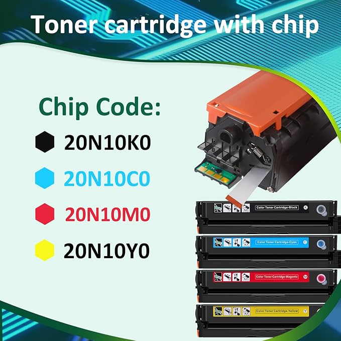 20N10C0,20N10K0,20N10M0,20N10Y0 Toner Cartridge(with chip) for Lexmark CS331dw CS431dw CX331adwe CX431adw Printer,1,500 Pages High Yield Ink Cartridge Compatible 20N1HK0,20N1XK0 4-Color Set (4 Pack)