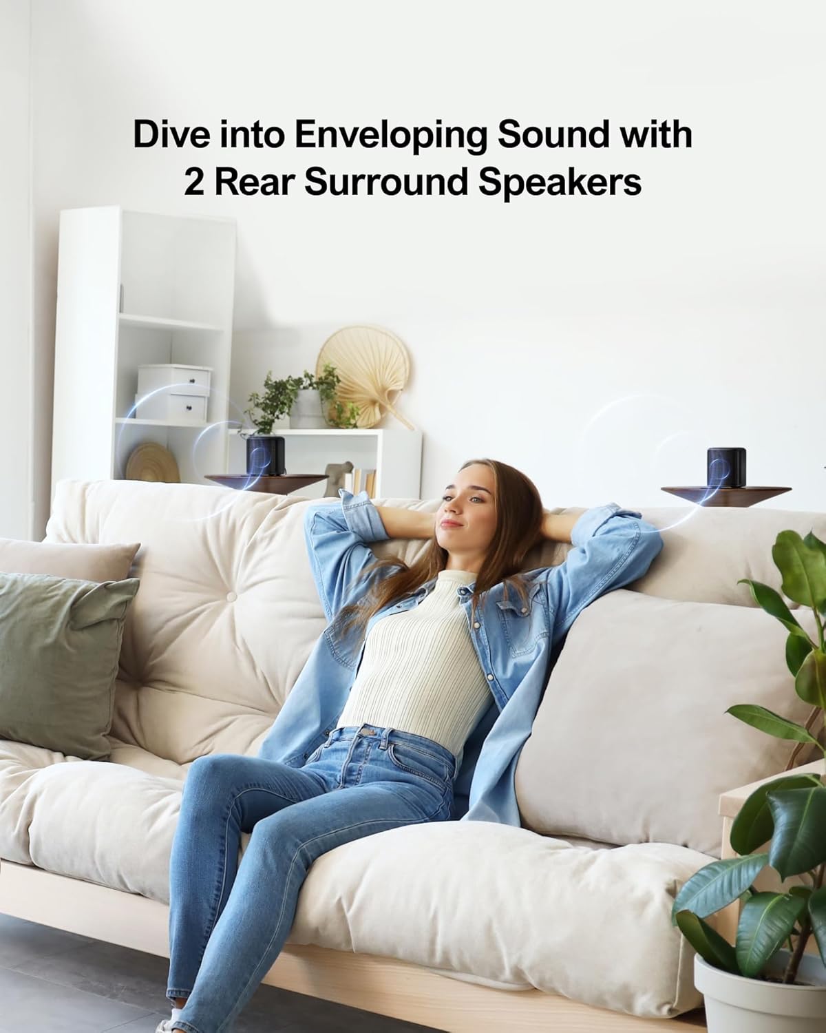 ULTIMEA 5.1ch Sound Bar with Dolby Atmos, Surround Sound System for TV, Sound Bar for Smart TV and Home Theater, App Control, TV Soundbar with Subwoofer, 2 Surround Speakers, HDMI eARC, Aura A50 Pro