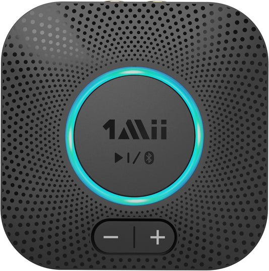 1Mii B06S Bluetooth 5.2 Receiver for Music Streaming System, Hi-Fi Wireless Audio Adapter for Stereo Receiver w/aptX HD aptX Low Latency, Bluetooth Receiver w/Volume Control RCA/3.5mm Outputs
