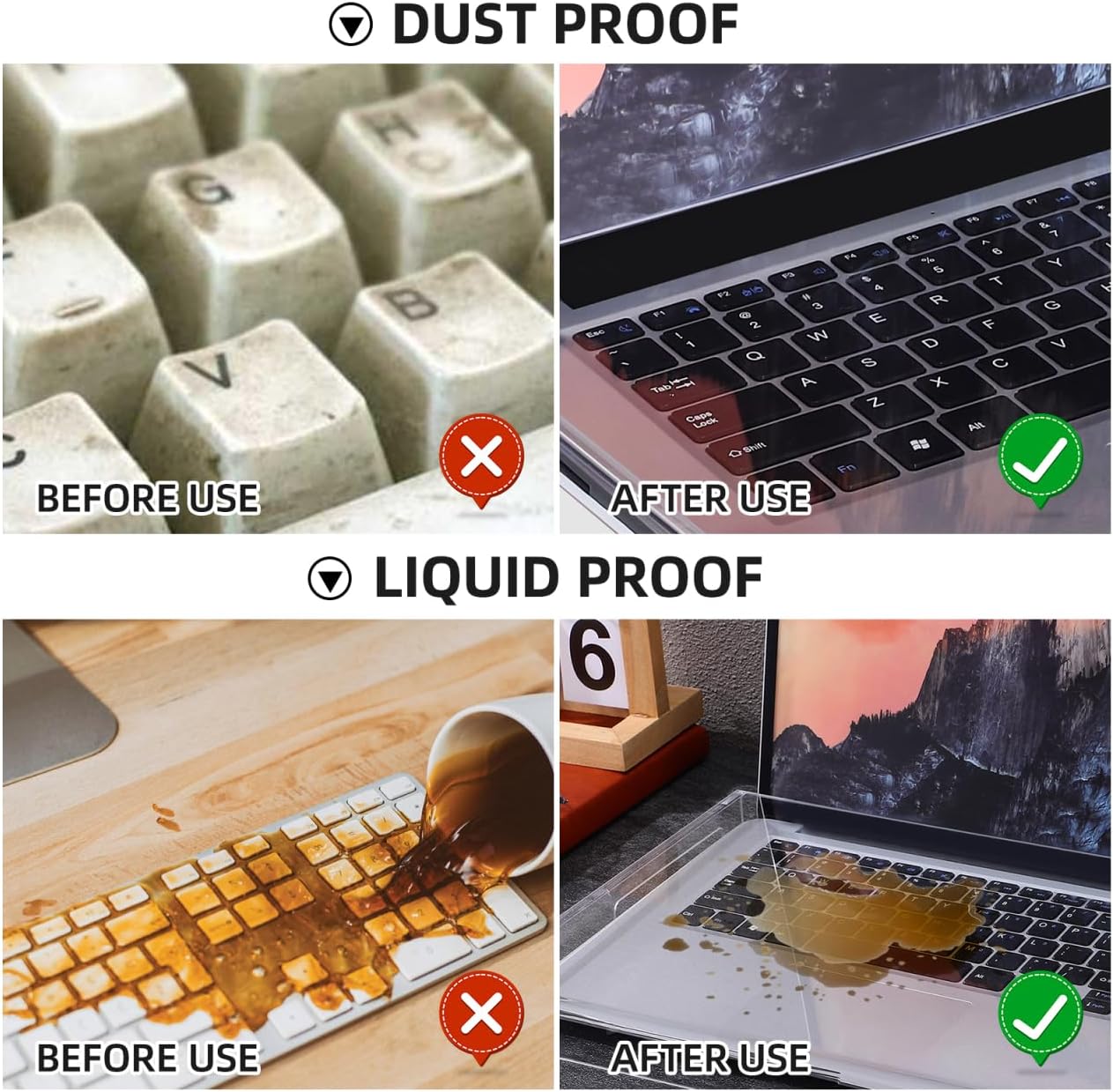 15.6inch Laptop Keyboard Covers Acrylic Keyboard Cover Cat Laptop KeyboardProtector Transparent Protector for Desktop