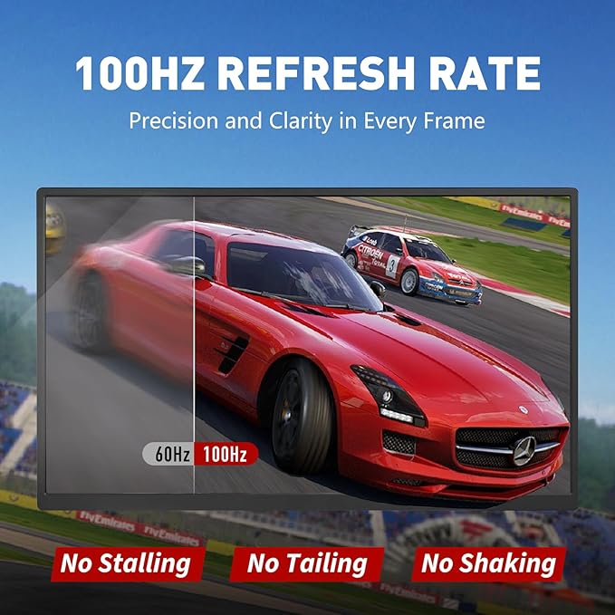 Portable Monitor 18.5 Inch IPS Display, FHD 1080p 100Hz 100% sRGB Laptop Screen Extender, HDR HDMI USB-C VESA Travel Monitor for Laptop PC Mac Phone, PS4/5, Xbox, Switch