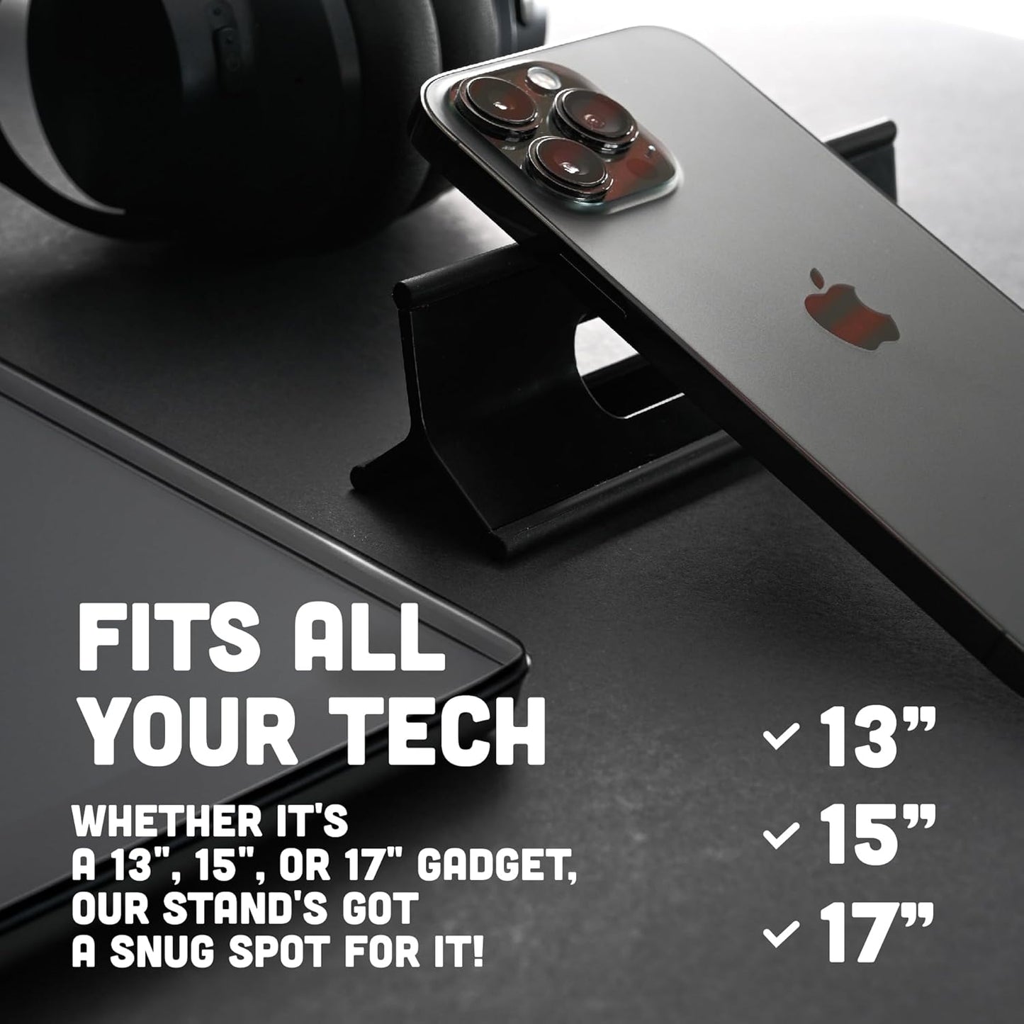 Steepy Portable Laptop Stand for Desk – 3 Heights - Portable Riser for Desk - Laptop Stand Adjustable Height