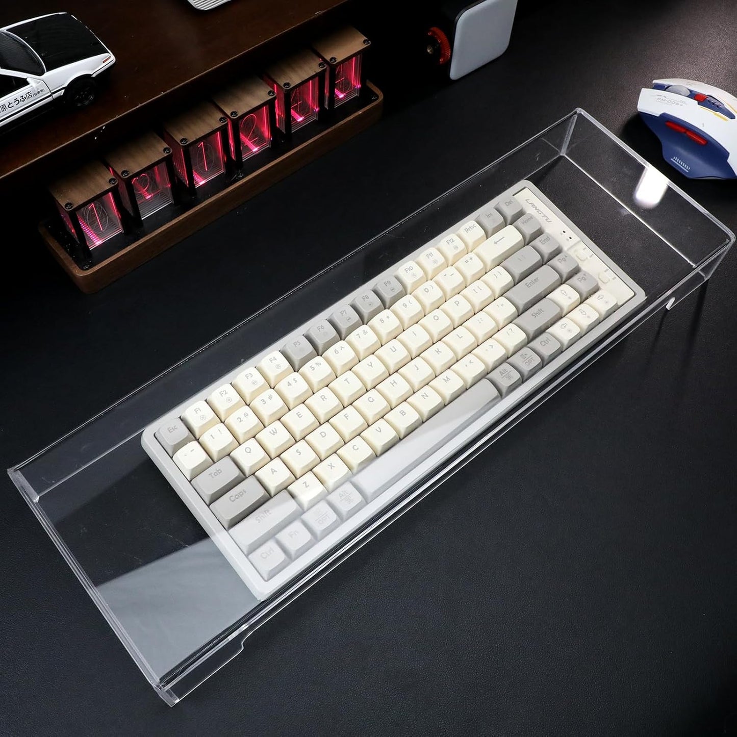 Keyboard Cover Acrylic Covers Dust: Clear Computer Keyboard Cover - Anti-Cat Protector - Tablet Keyboard Case for Standard Size PC Computer Desktop (18.5x5.9x1.8 Inch)