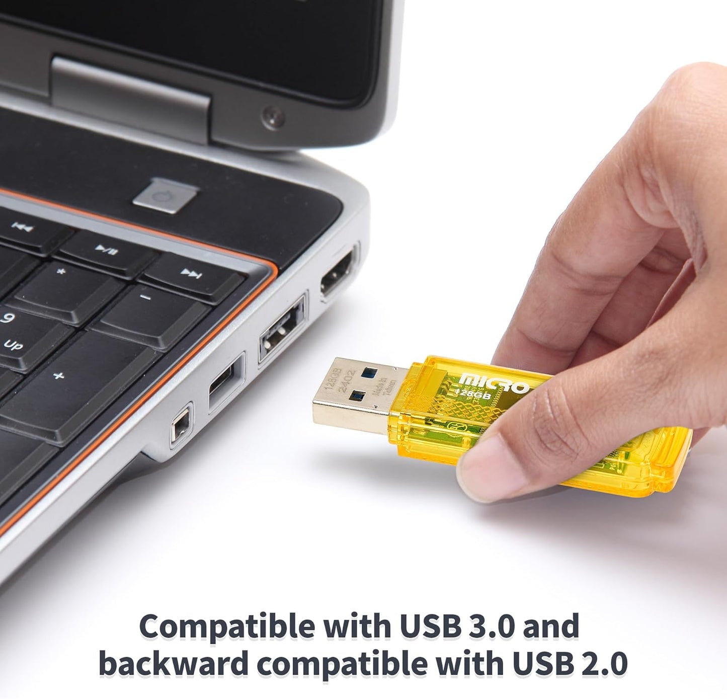 INLAND Micro Center SuperSpeed 2 Pack 128GB USB 3.0 Flash Drive Gum Size Memory Stick Thumb Drive Data Storage Jump Drive (128G-2 Pack)