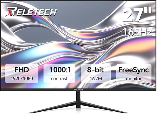 27 Inch FHD (1920x1080) Gaming Office Monitor,165Hz Refresh Rate, HVA Panel Computer Monitor, 1000:1 Contrast Ratio,100% sRGB HDMI and DisplayPort (G27X)