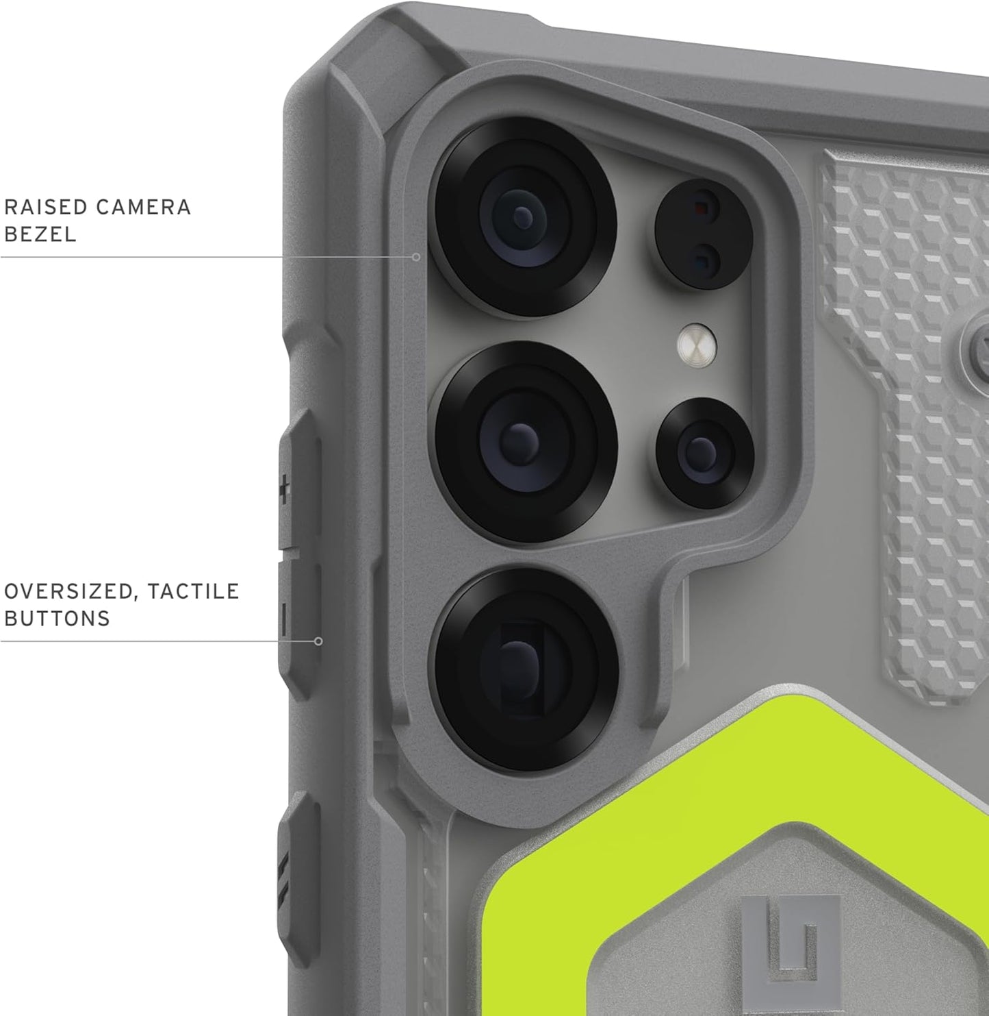URBAN ARMOR GEAR UAG Designed for Samsung Galaxy S25 Ultra Case 6.9" Pathfinder Clear Bundle with Wrist Lanyard - Compatible with Magnetic Charging Luminous Glow in The Dark Cover, Active Neon