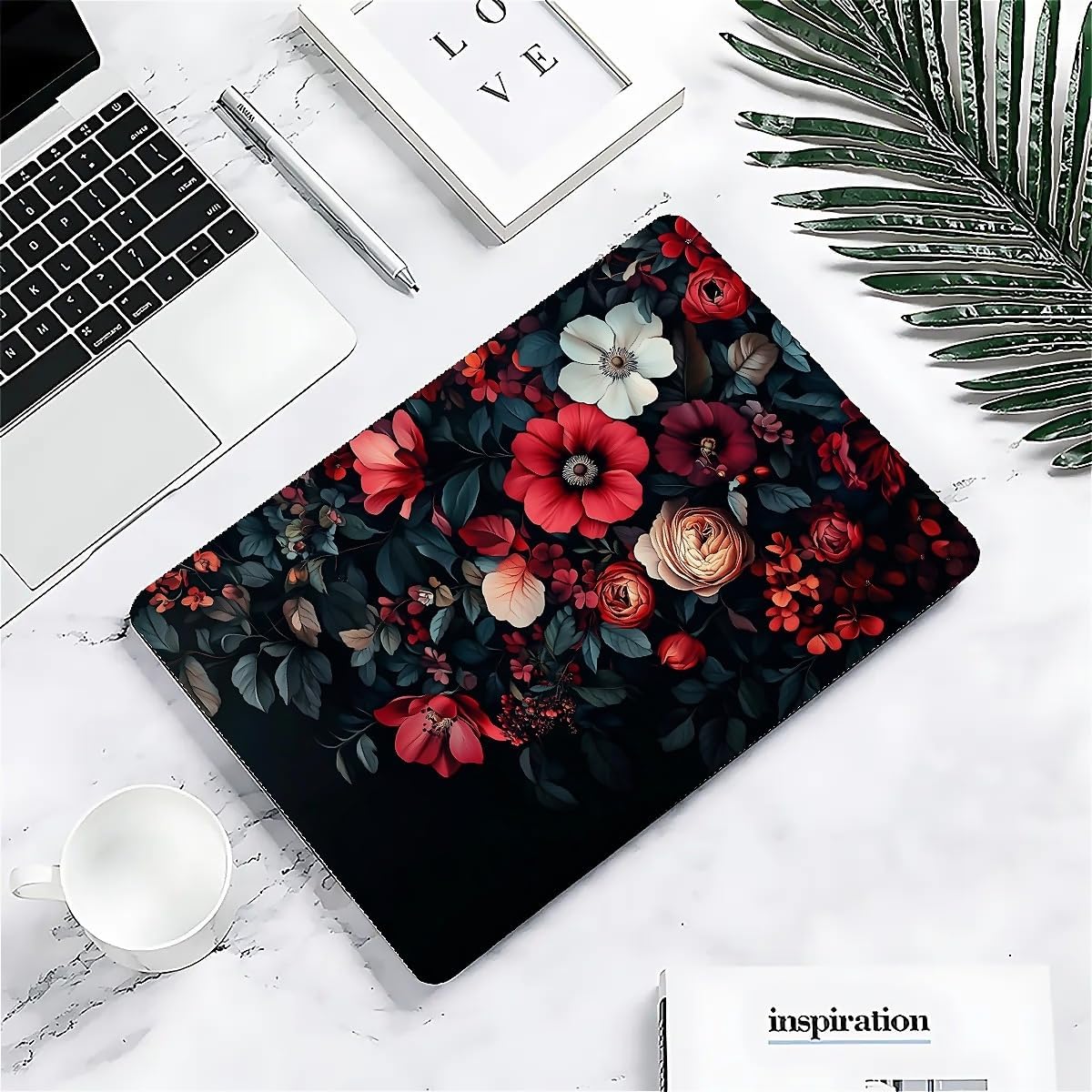 Compatible with MacBook Air 13.3 13.6 Inch Case 2022 2021 2020 2019 Plastic Hard Shell Case Cover,13.3 Air (A1932/A2179/A2337), Dark Floral