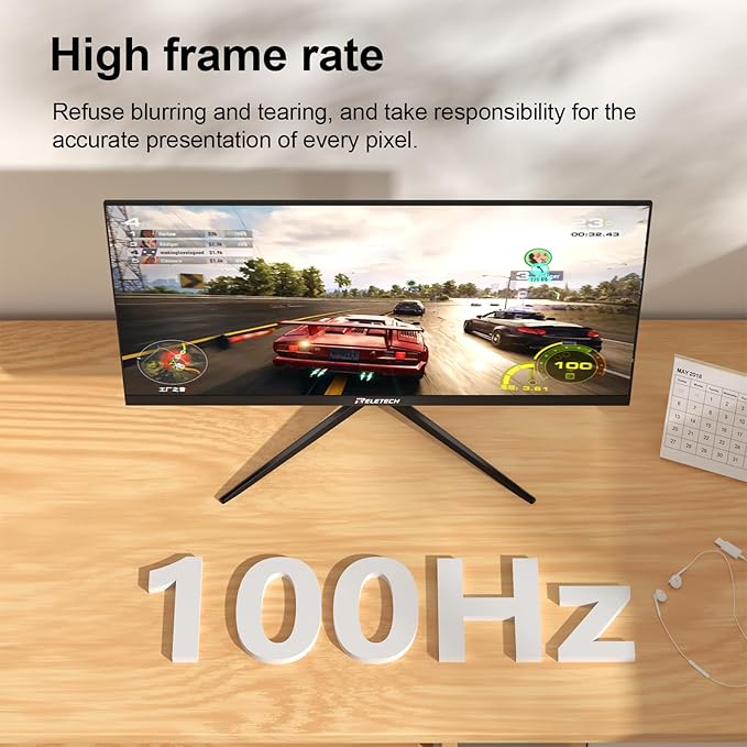 21.5-inch Full HD (1920 x 1080) Gaming Office Monitor,100Hz, 100% sRGB,VA Panels Computer Monitor, VESA 75 * 75mm Compatible, 3000:1 Contrast Ratio, HDMI & VGA Ports (R21 Luma)