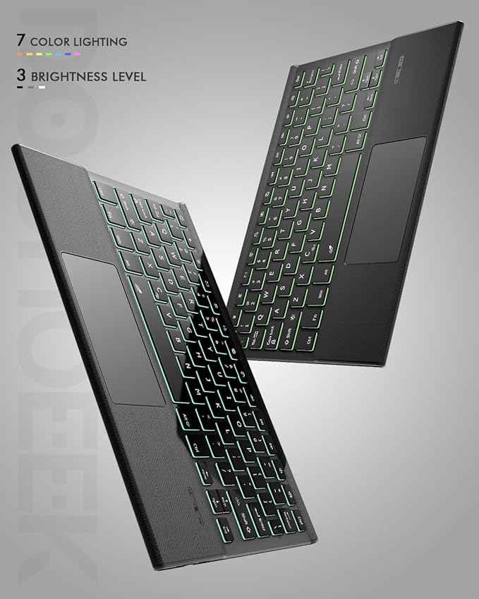 Doohoeek Keyboard Case for Samsung Galaxy Tab S10 Lite 10.9" 2025 / S10 FE / S9 FE / S9, Bluetooth Keyboard with Trackpad & 7-Color Backlit & Kickstand for S10 Lite 10.9 inch Keyboard Cover