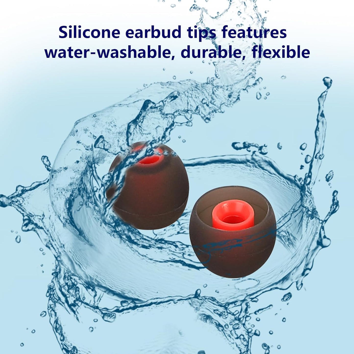 Earbud Replacement Tips Silicone Earbud Tips Ear Tips Fit for in-Ear Headphones (Inner Hole 3.8mm -5.1mm) Earbud Rubber Tips Earbud Covers 9 Pairs S/M/L